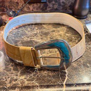 Leatherock Cream/Tan Leather Belt. Never used